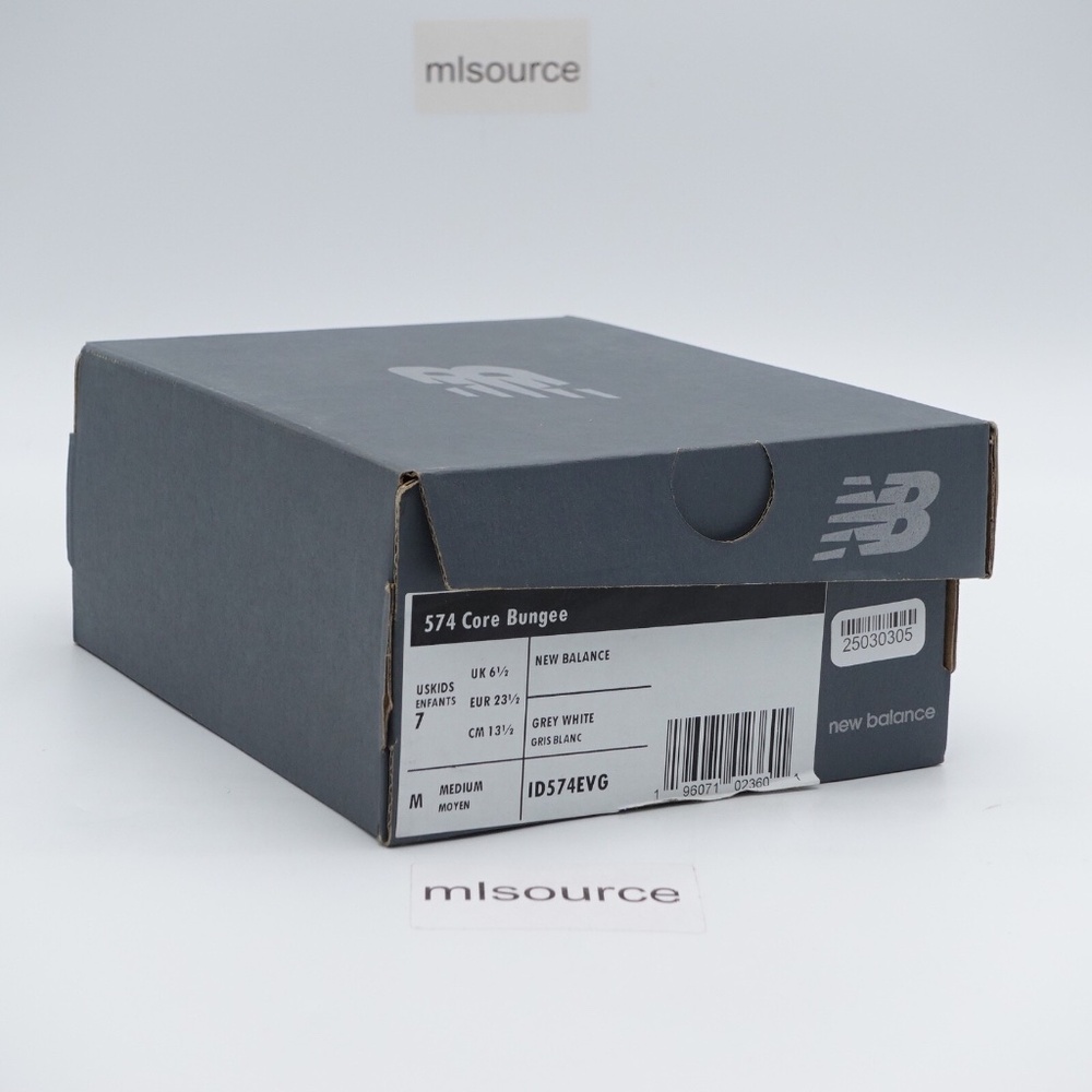 NEW New Balance 574 Stretch Lace Sneakers ID574EVG Gray/White - Picture 7 of 15